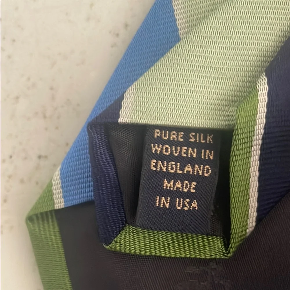 Brooks Brothers Blue and Green Striped Silk Tie